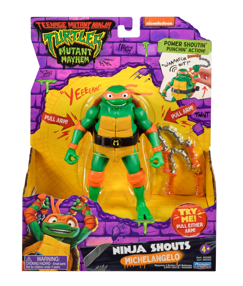 TMNT Mutant Mayhem Ninja Shouts figure - Michelangelo