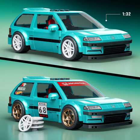 Mattel Brick Shop Hot Wheels Custom '90 Honda Civic EF