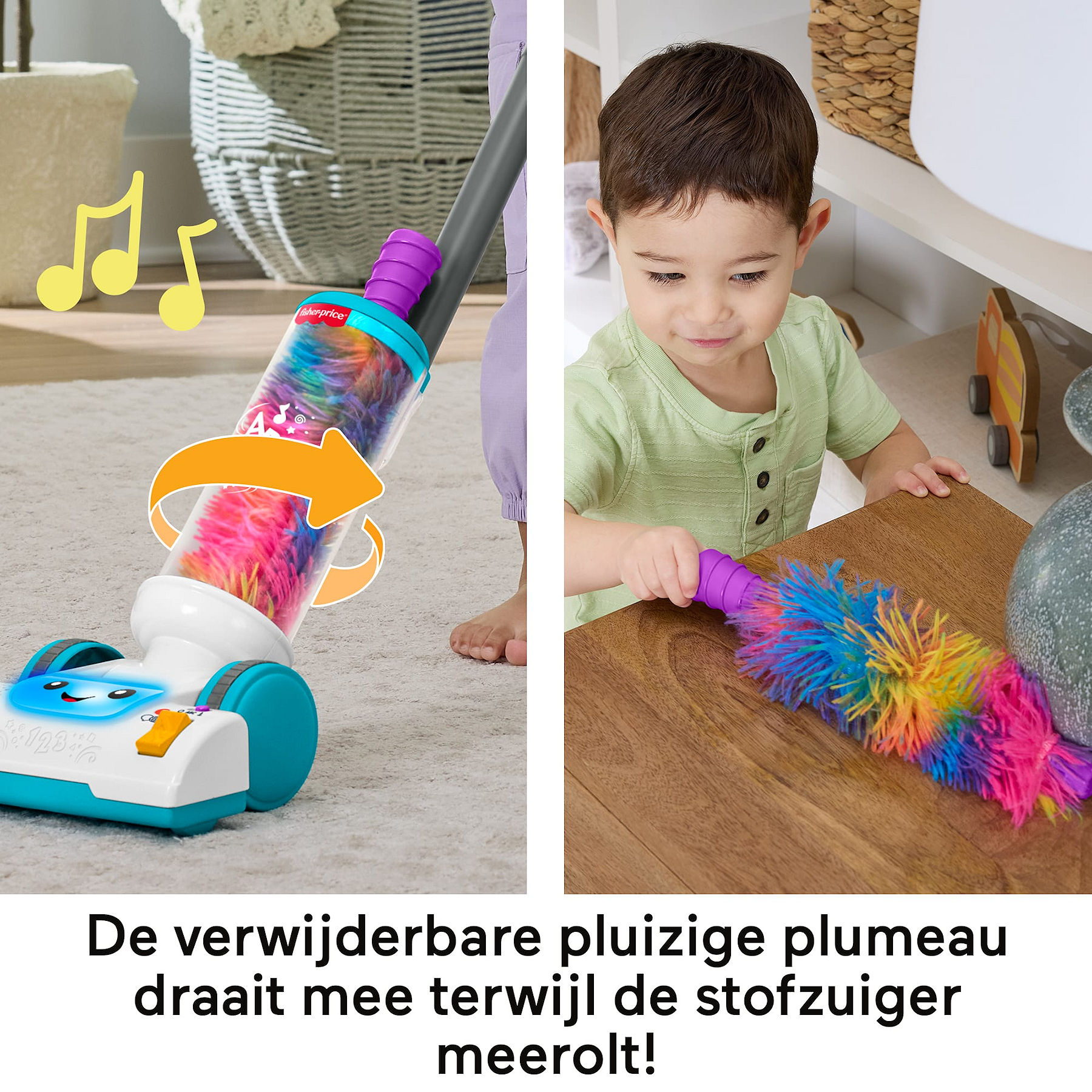 Fisher Price Leerplezier 2-in-1 stofzuiger,