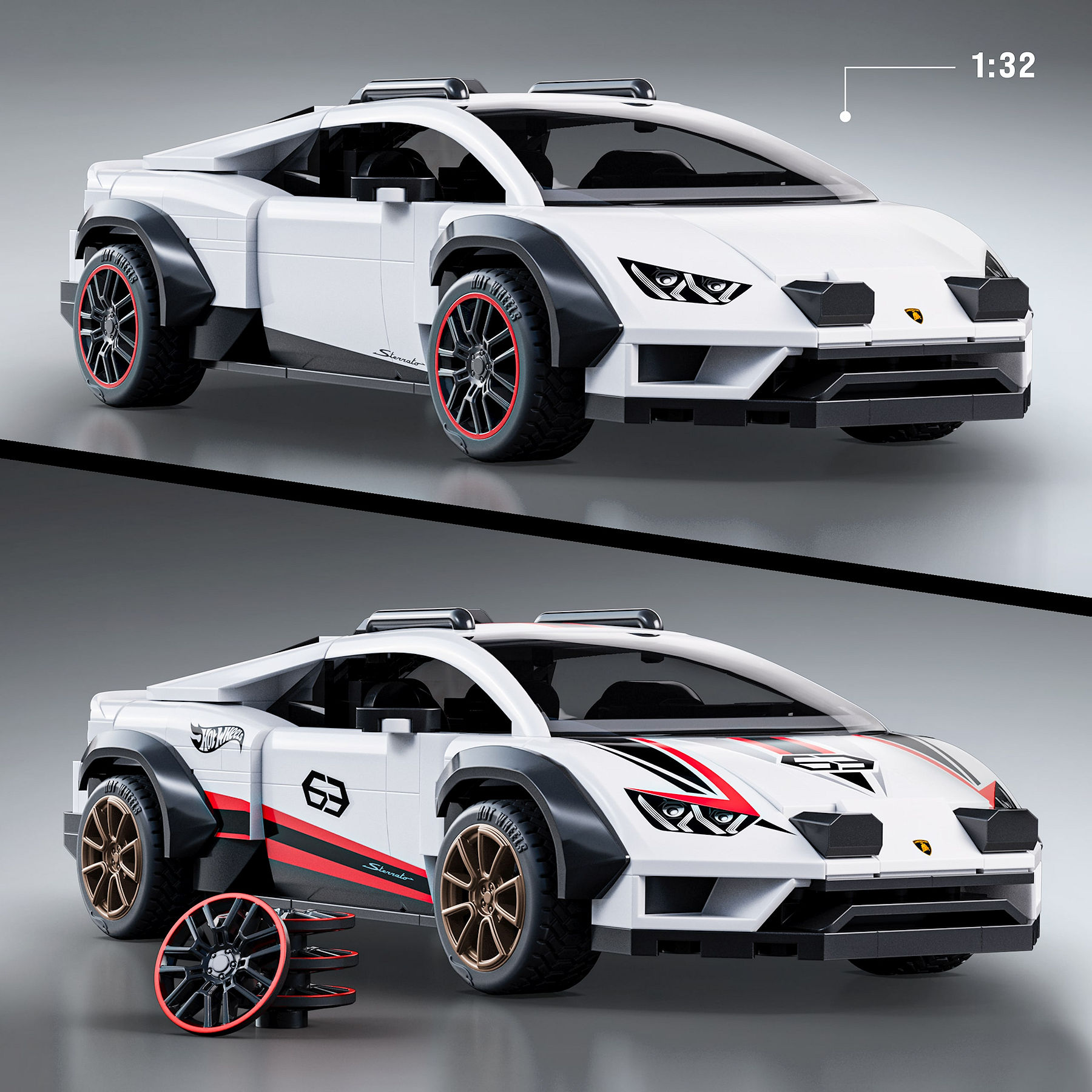 Mattel Brick Shop Hot Wheels Lamborghini Huracan Sterrato