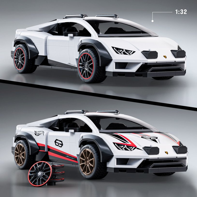 Mattel Brick Shop Hot Wheels Lamborghini Huracan Sterrato