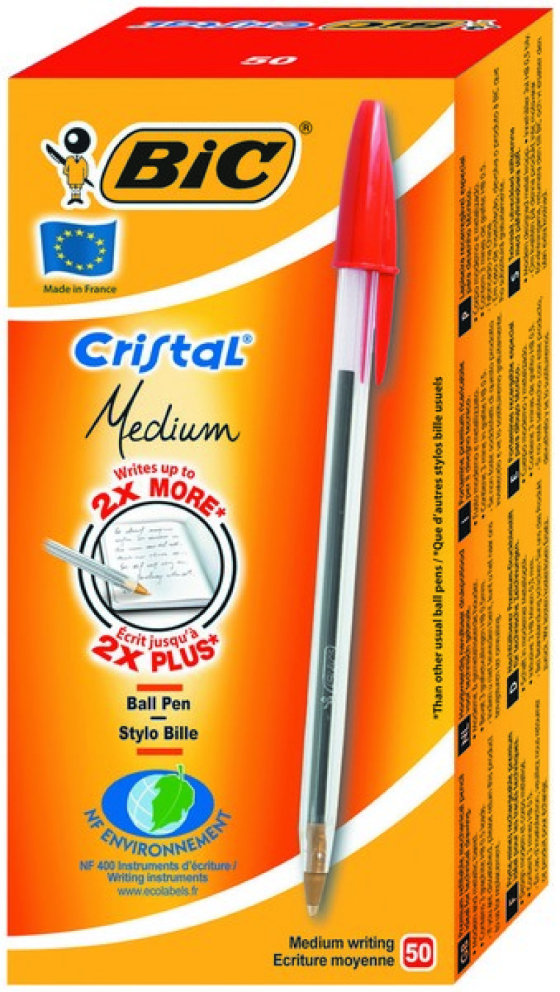 Bic Cristal balpen rood 50 stuks