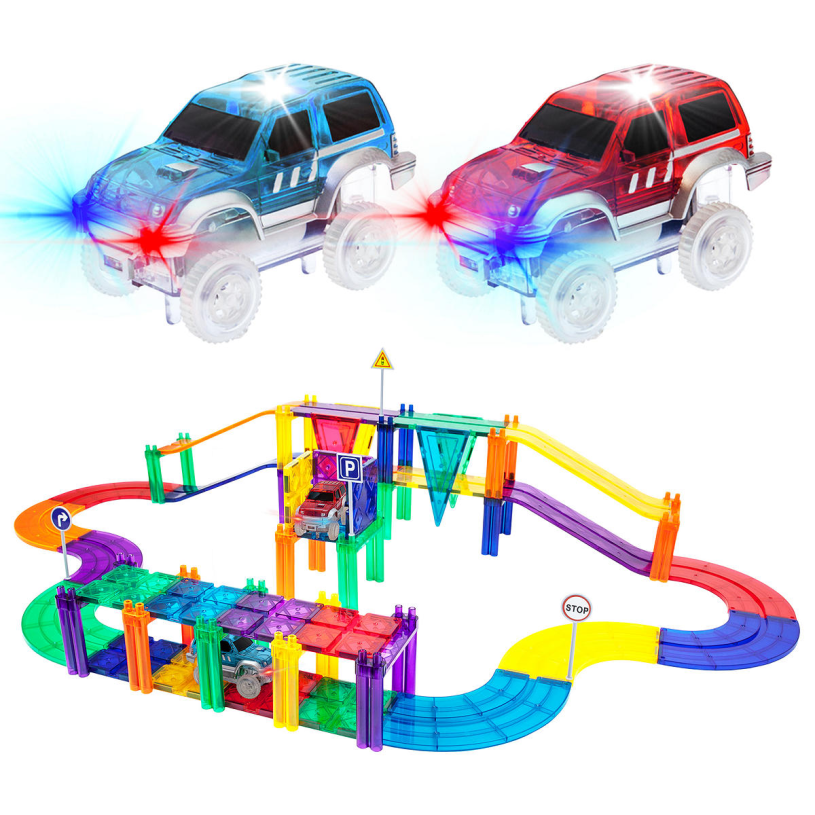 Picasso Tiles Magnetic Race Track Building Blocks 50pcs