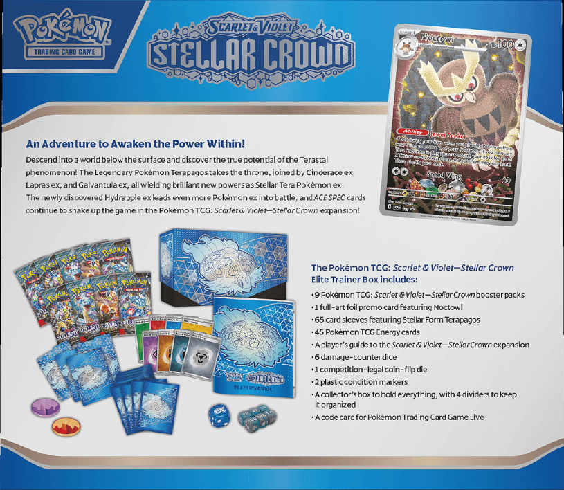 Pokemon TCG SV07 Stellar Crown Elite Trainer Box