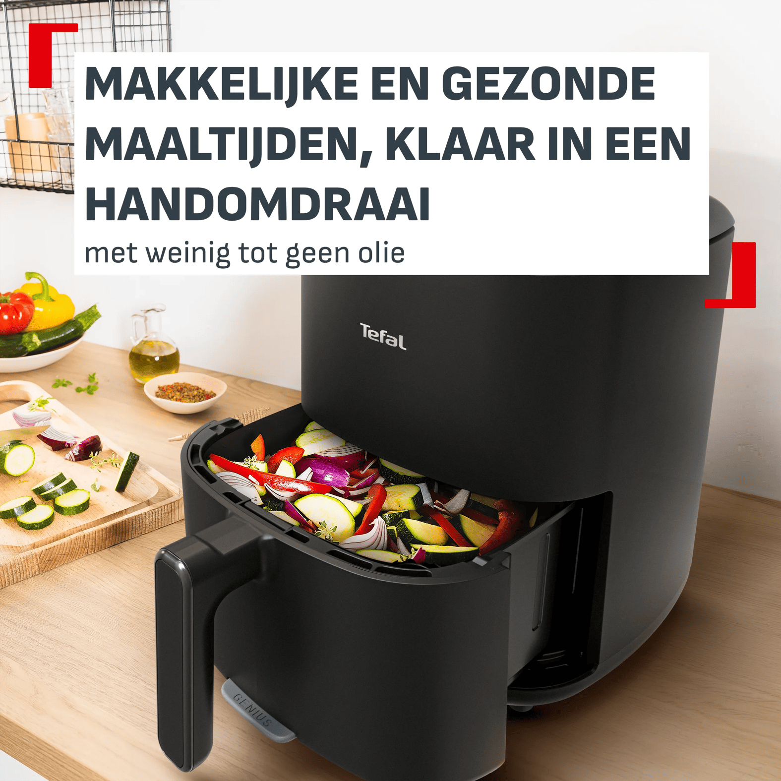Tefal Airfryer Easy Fry Max Genius 5L - Zwart