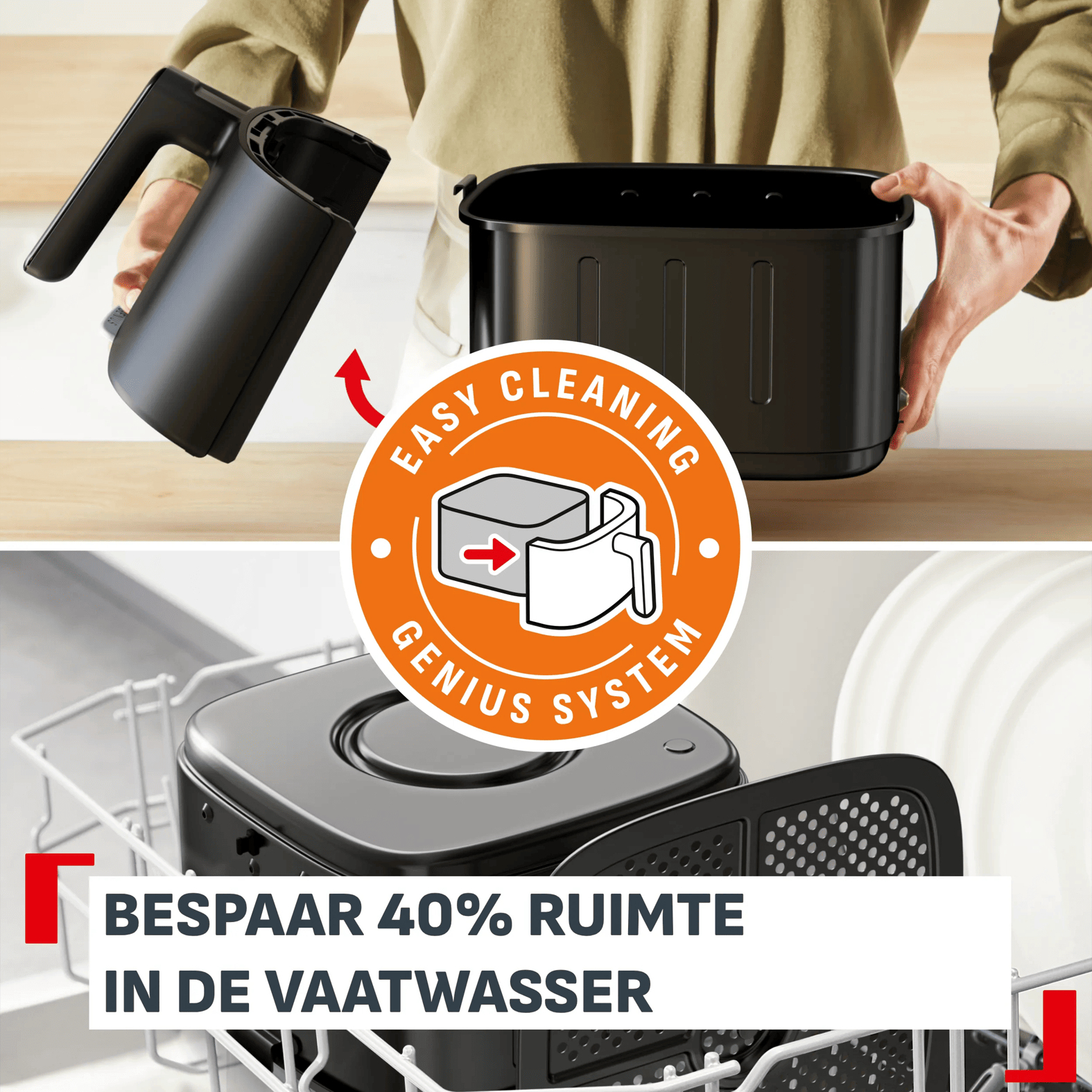 Tefal Airfryer Easy Fry Max Genius 5L - Zwart