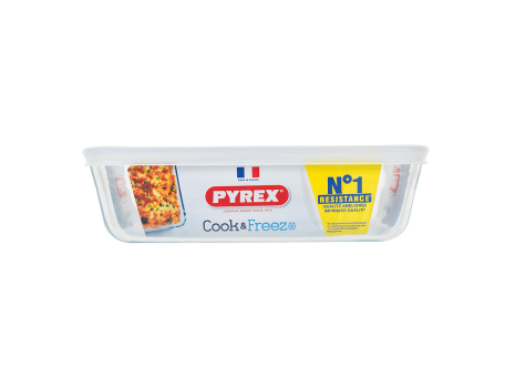Pyrex Cook & Freeze schaal met deksel 22x17x6cm 1,5L