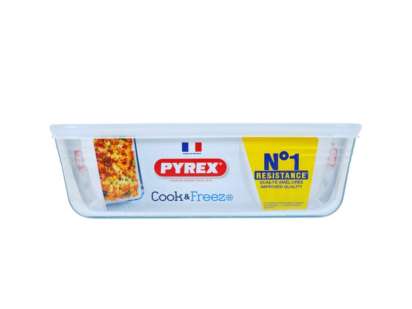 Pyrex Cook & Freeze schaal met deksel 25x19x8cm 2,6L