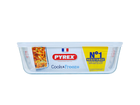 Pyrex Cook & Freeze schaal met deksel 25x19x8cm 2,6L