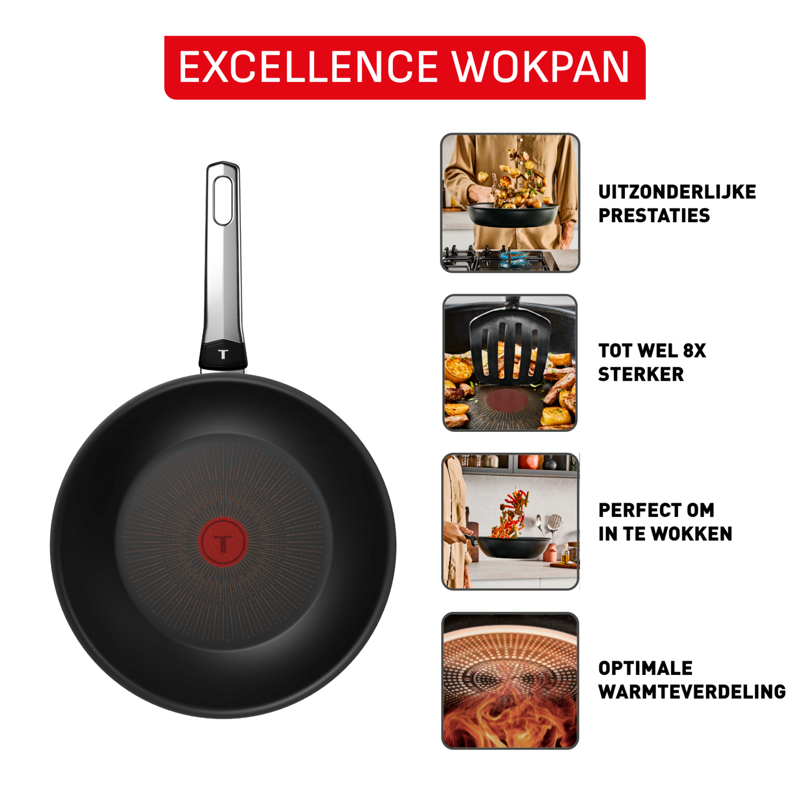 Tefal Excellence Wokpan 28cm - Inductie
