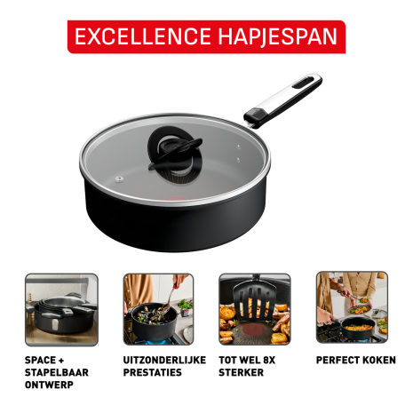 Tefal Excellence Hapjespan 24cm + deksel - Inductie