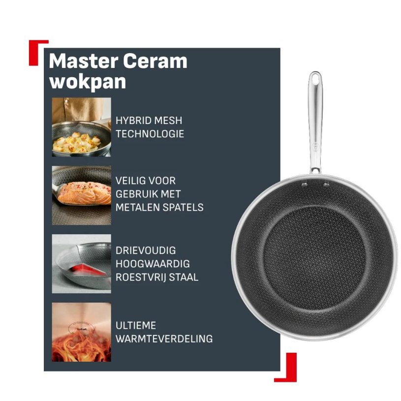 Tefal Master Ceramic Wokpan 28cm
