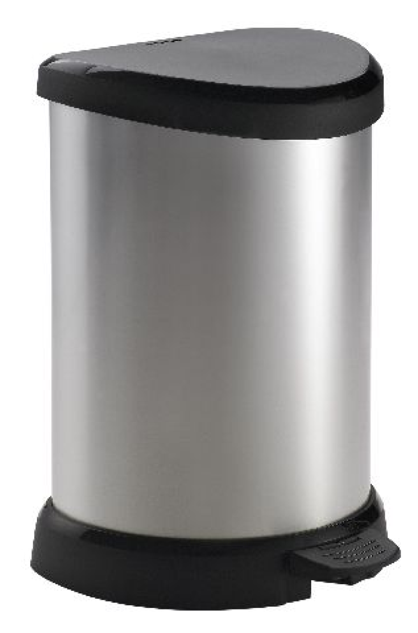 Curver Decobin pedaalemmer 15L zilver metallic/zwart