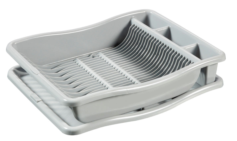 Curver afdruiprek large + plateau licht grijs 480x380x105