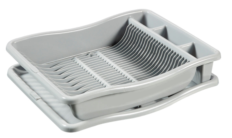 Curver afdruiprek large + plateau licht grijs 480x380x105