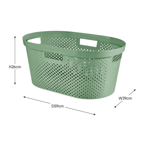 Curver Infinity wasmand dots 40L - 100% recycled zacht groen
