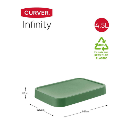 Curver Infinity deksel 4,5L - 100% recycled z.groen