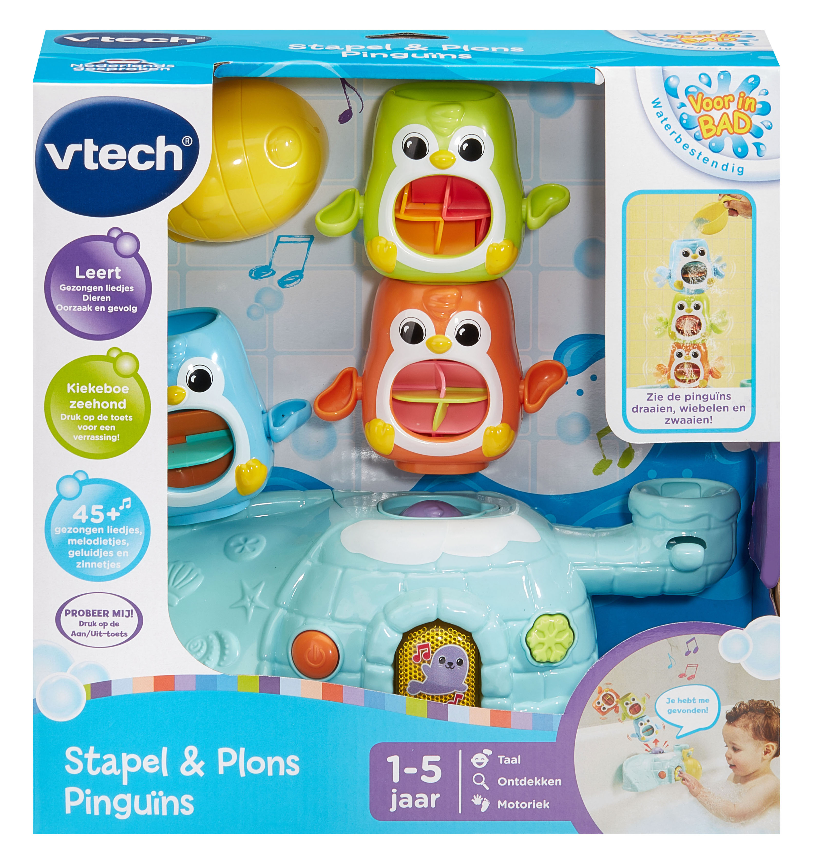 Vtech Waterpret Stapel & Plons Pinguïns