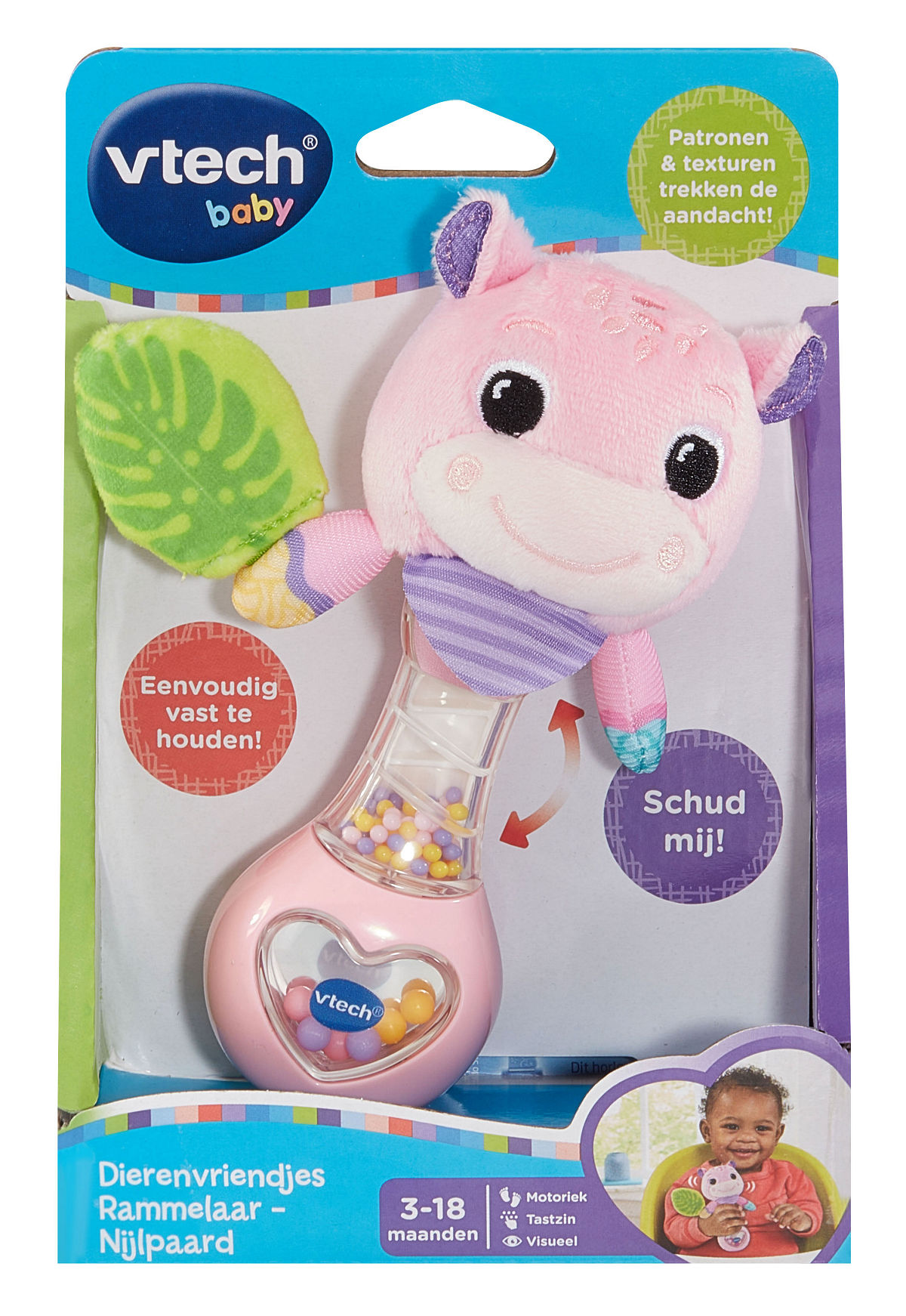 Vtech Dierenvriendjes Rammelaar - Nijlpaard roze
