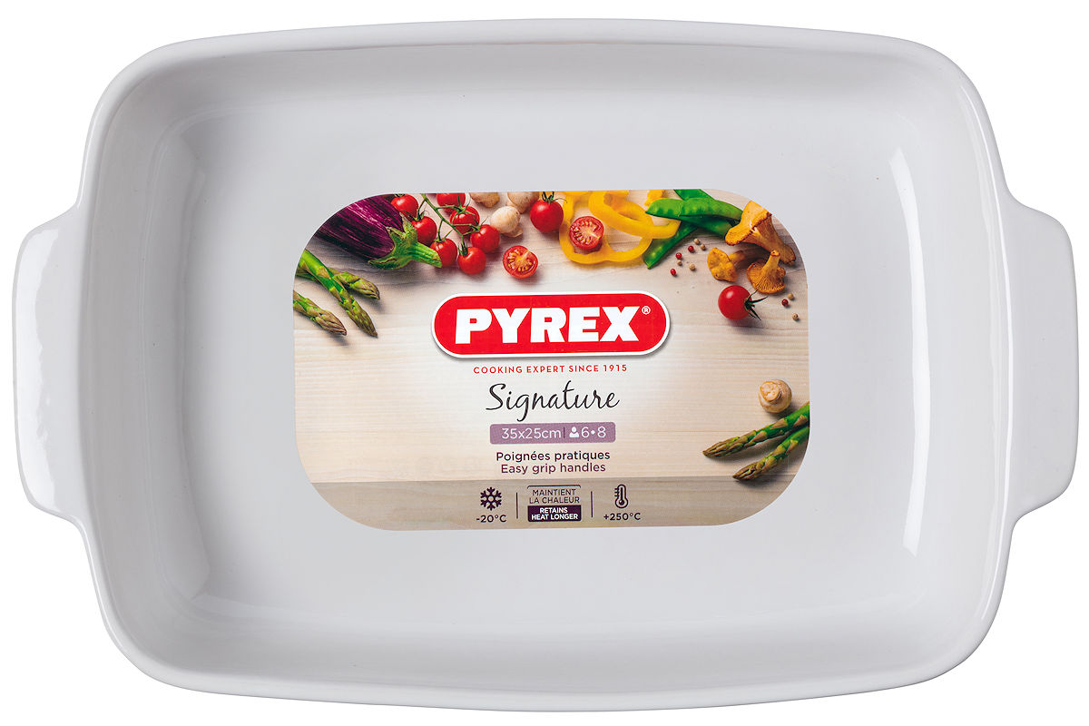 Pyrex Signature ovenschaal keramiek wit 35x25cm