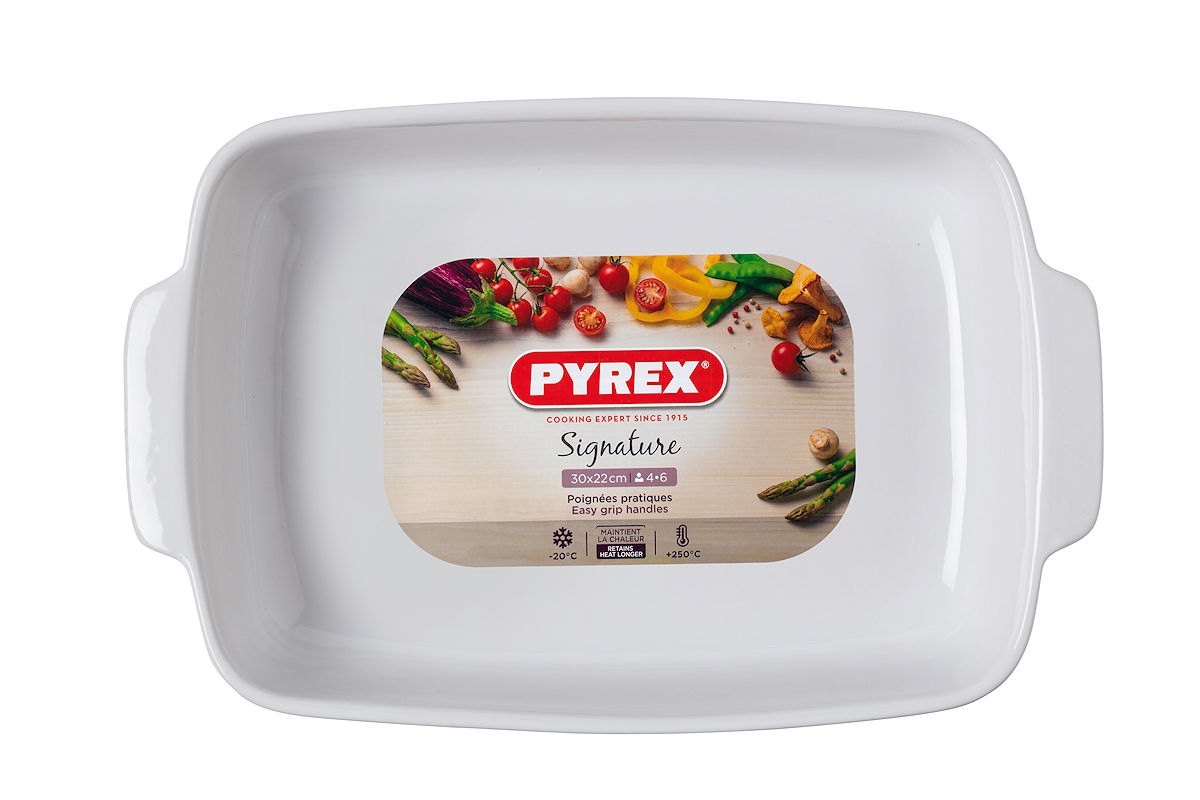 Pyrex Signature ovenschaal keramiek wit 30x22cm