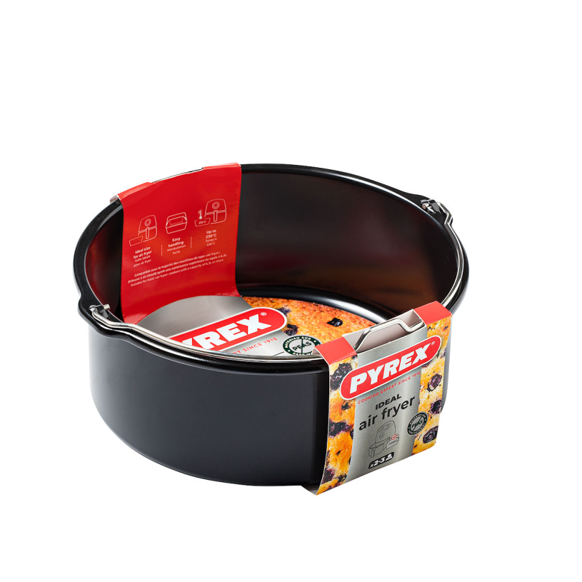 Pyrex Airfryer ovenschaal metaal rond 20x19x7.5cm 1.6L