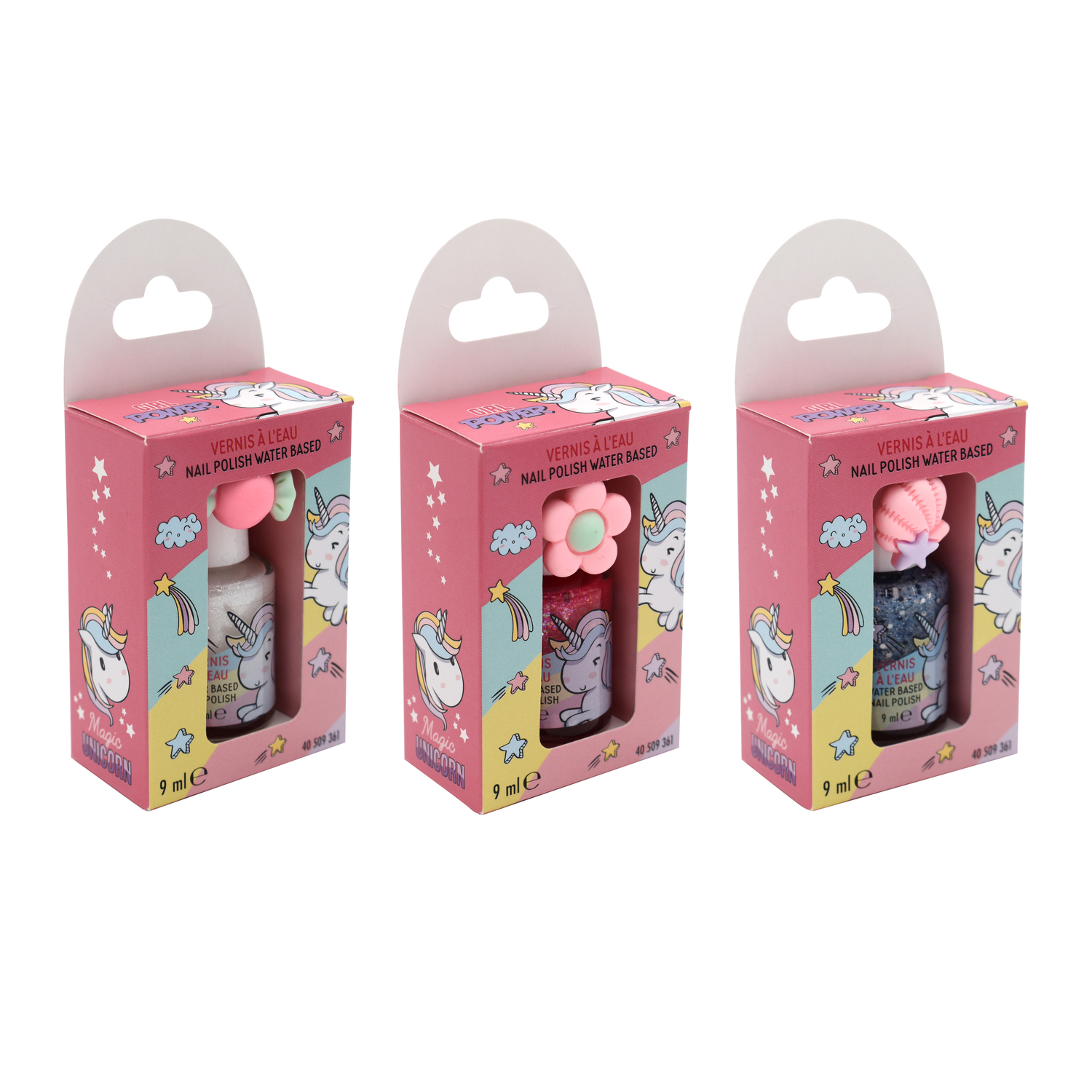 Unicorn nagellak met ring assorti