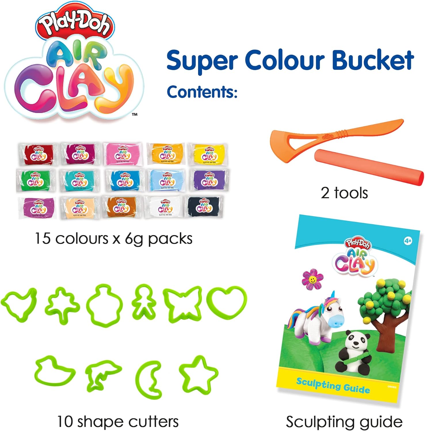 Play-Doh Air Clay Super Color Bucket 27-delig