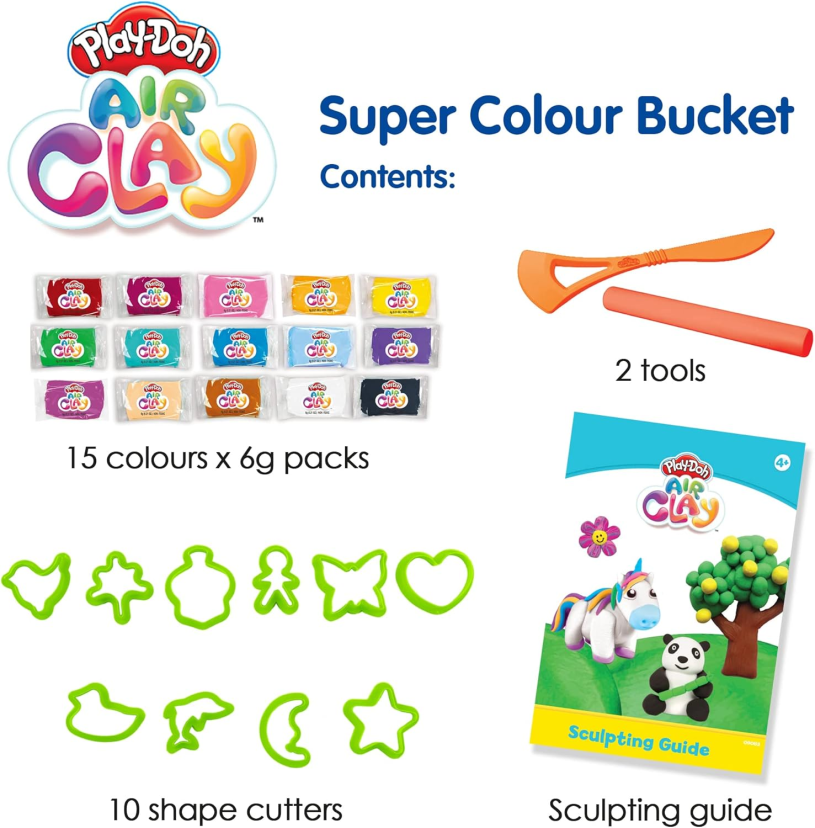 Play-Doh Air Clay Super Color Bucket 27-delig