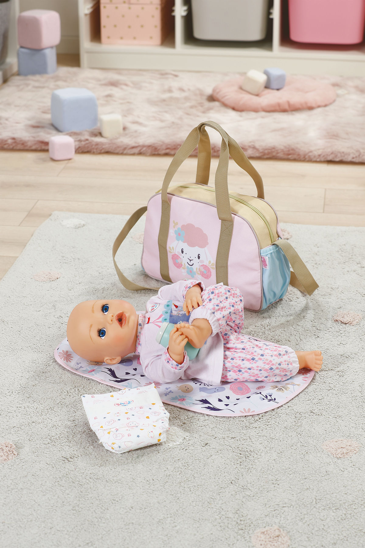 BABY born Luiertas met bloemen