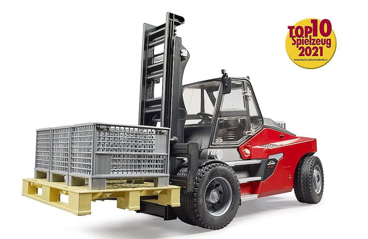 Bruder Linde heftruck Linde HT160 met pallet en roosterboxen