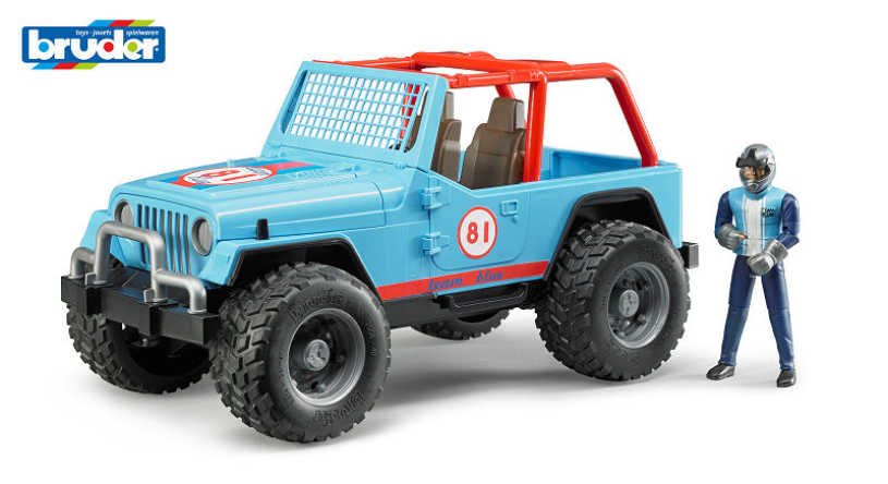 Bruder Jeep Cross Country blauw met chauffeur