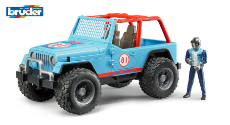 Bruder Jeep Cross Country blauw met chauffeur