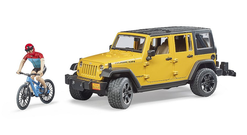 Bruder Jeep Wrangler met mounatinbike