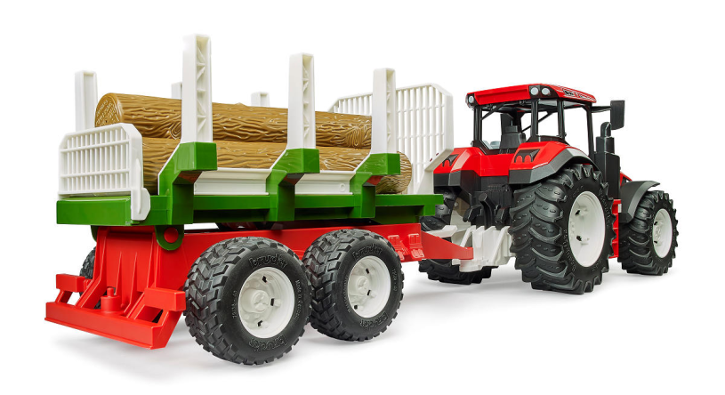 Bruder Roadmax Tractor met trailer en 3 boomstammen