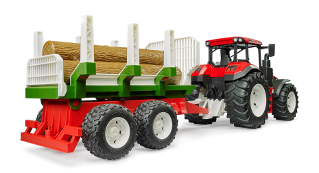 Bruder Roadmax Tractor met trailer en 3 boomstammen