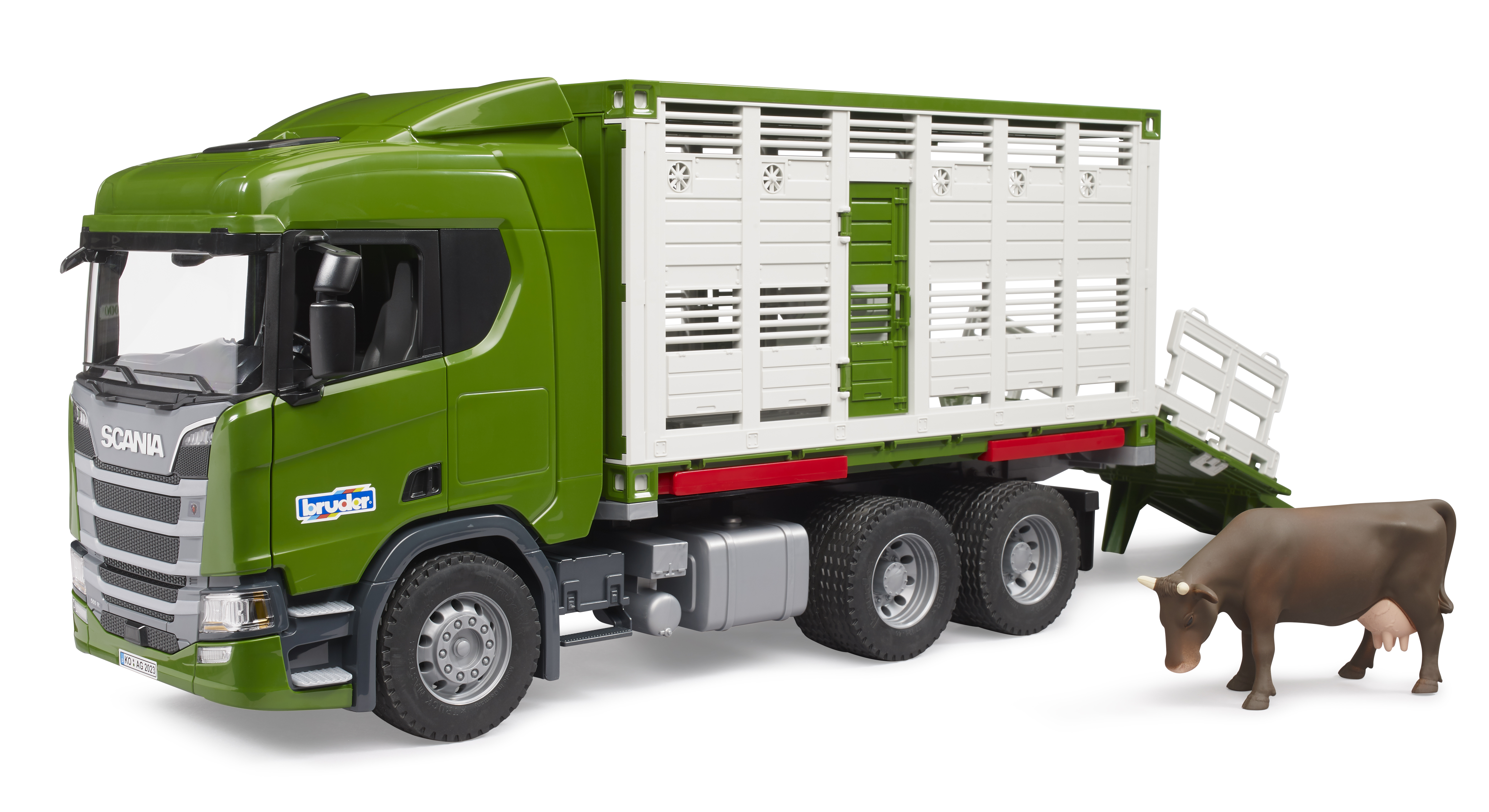 Bruder Scania Super 560R Veetransport incluesief koe
