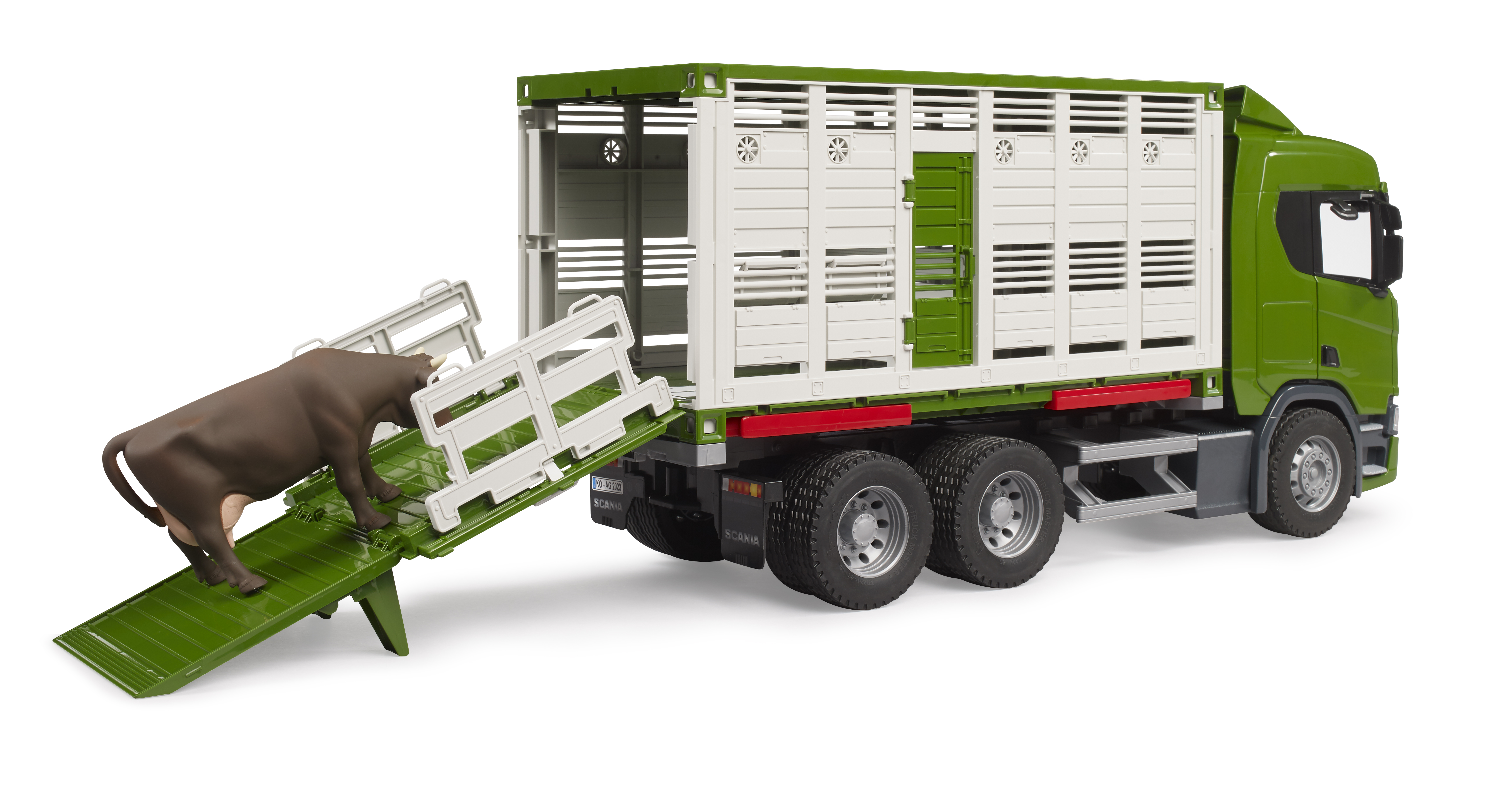 Bruder Scania Super 560R Veetransport incluesief koe