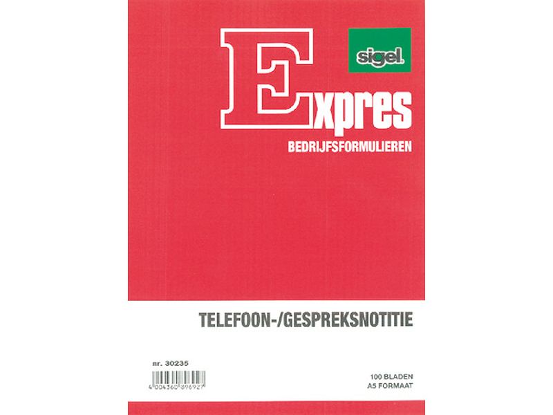 Telefoongespreksnotitieblok Sigel Expres A5 100 blad 5st.
