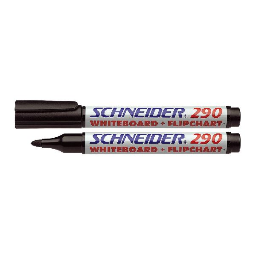 Schneider whiteboard/flipchart marker 290 rond zwart 10st.