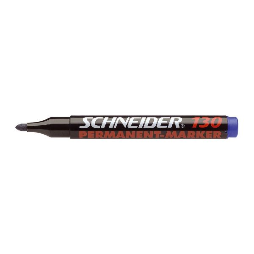 Schneider permanent marker 130 ronde punt blauw 10st.