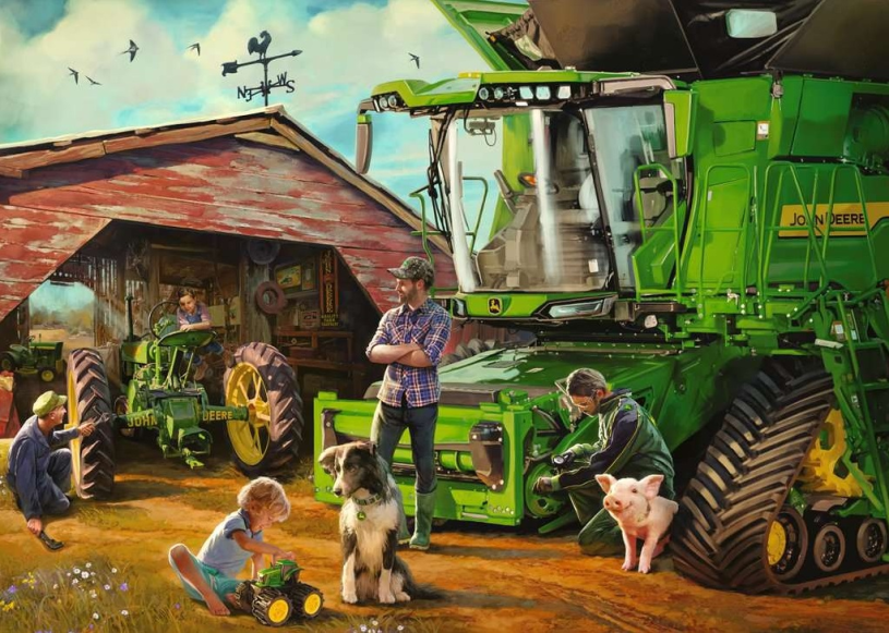 Puzzel 1000 stukjes John Deere toen en nu