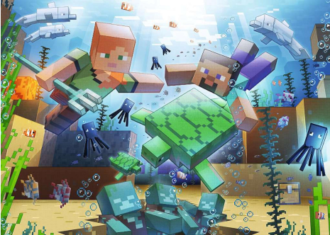 Puzzel 1000 stukjes Minecraft Mosaic