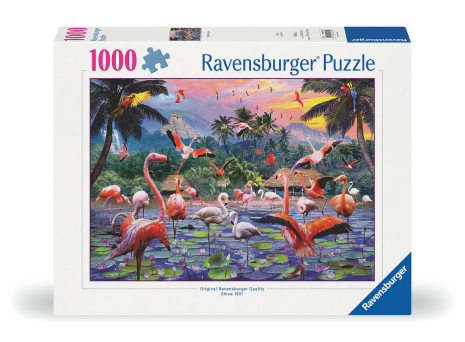 Puzzel 1000 stukjes Roze flamingo's