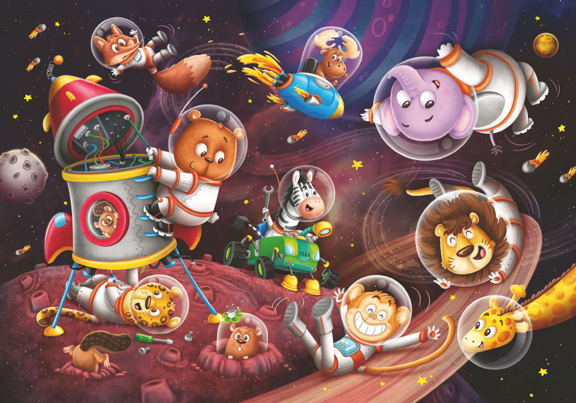 Puzzel 2x12 stukjes WT: Space