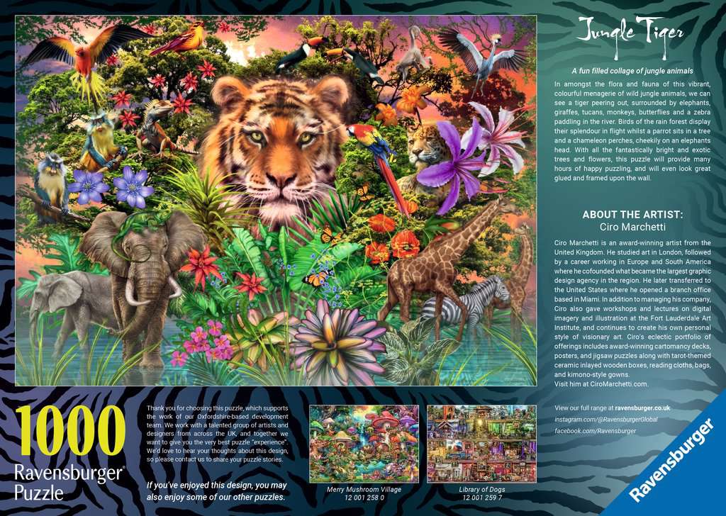 Puzzel 1000 stukjes - Jungle Tiger