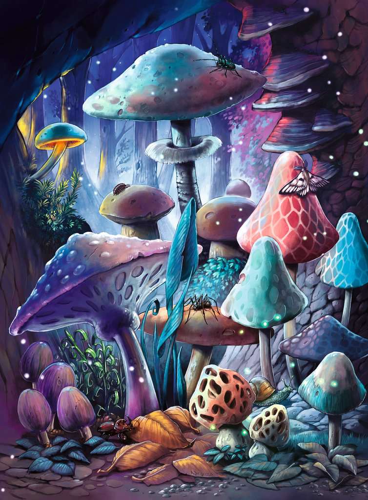 Puzzel 500 stukjes - Moonlight Mushrooms