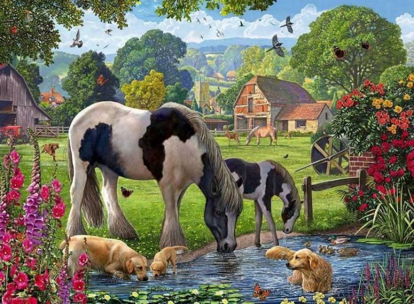 Puzzel 500 stukjes - Hadlow Ponies