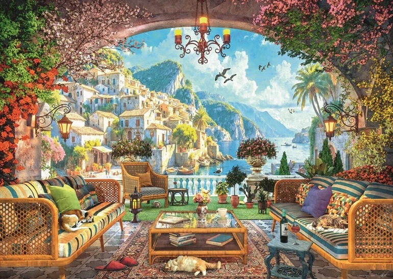 Puzzel 1000 stukjes - Mediterranean Terrace View