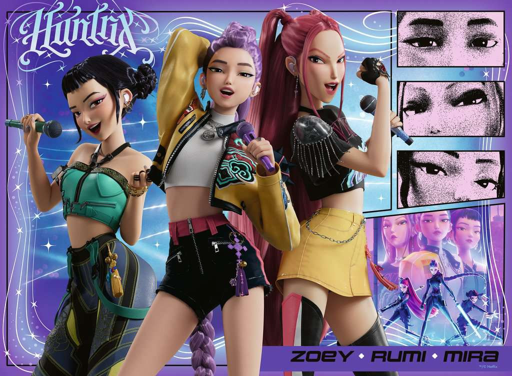 Puzzel 100 XXL K-pop Deamon Hunters: Happy fans, Honmoon!